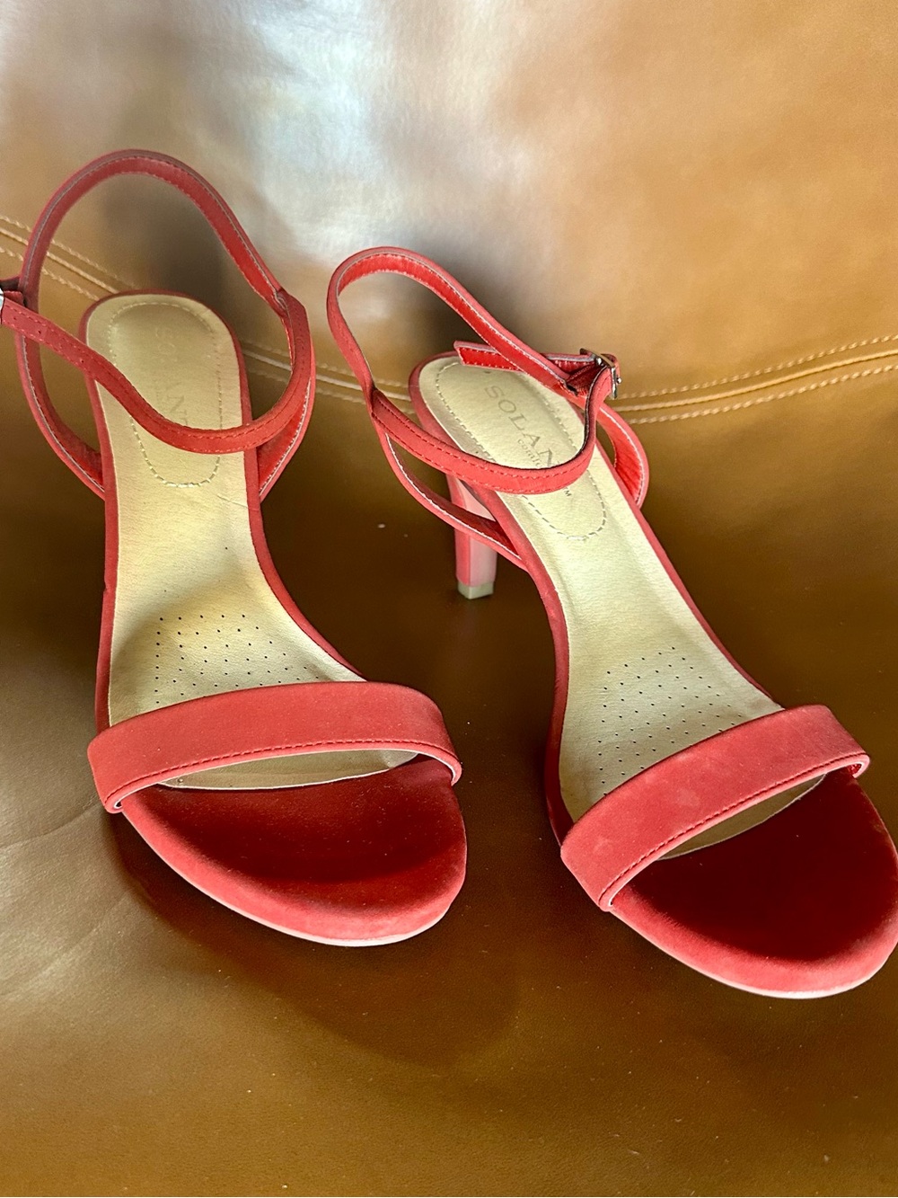 Solanz Women's Strappy Sandal Heels Hannah 9 M Ankle Strap Open Toe